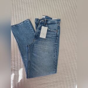 ZARA Light Blue High-Rise Straight Jeans Nwt
